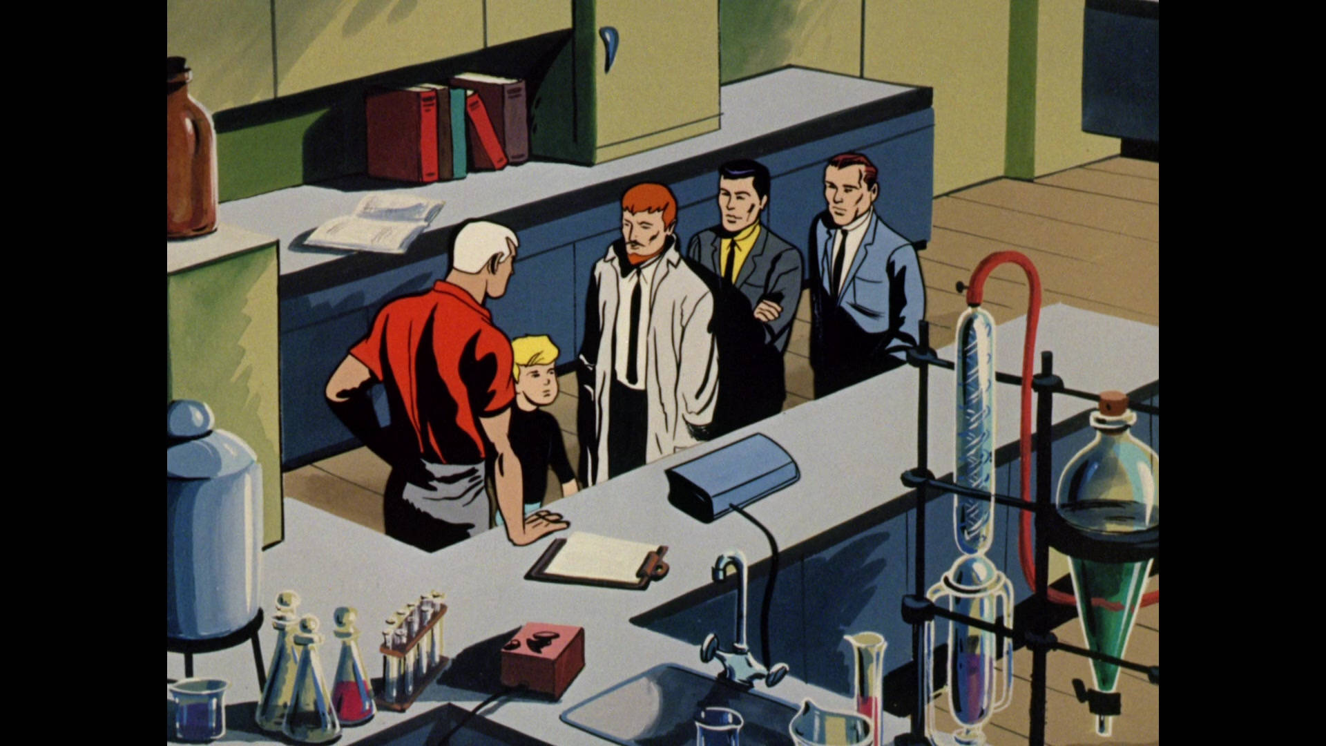Jonny Quest And Friends In Laboratory Wallpaper