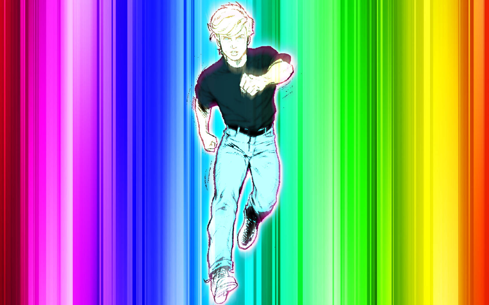 Jonny Quest Rainbow Background Wallpaper