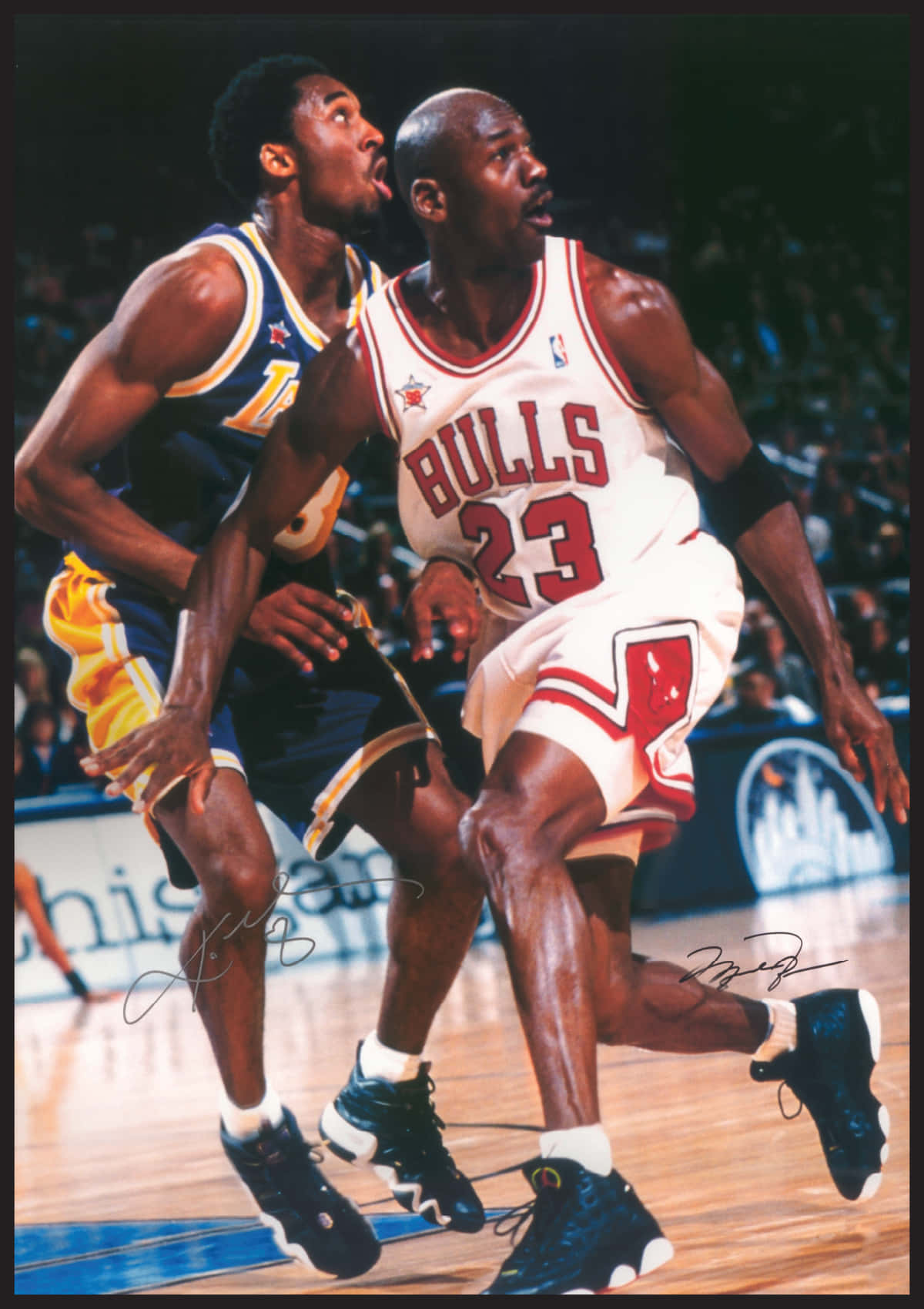 Kobebryant Y Michael Jordan: Rivales En El Baloncesto. Fondo de pantalla