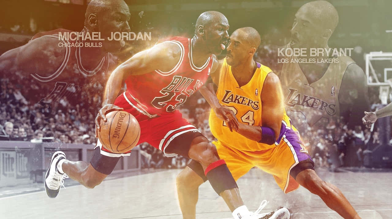 Dosde Los Mejores Jugadores De Baloncesto De Todos Los Tiempos: Michael Jordan Y Kobe Bryant. Fondo de pantalla