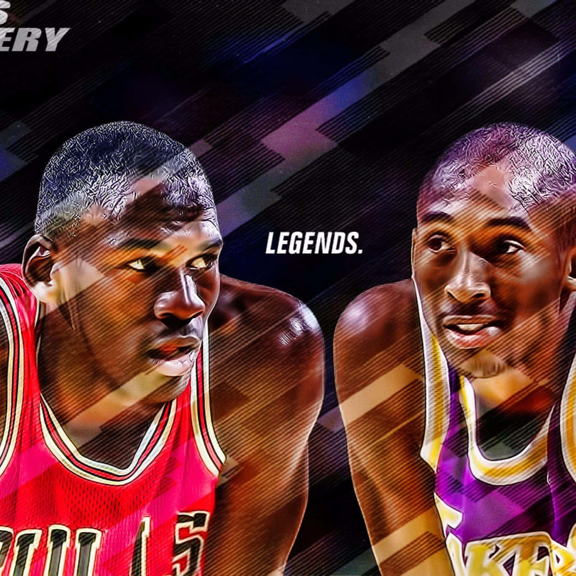 Download Legendary Hoops Rivalry - Michael Jordan and Kobe Bryant Wallpaper