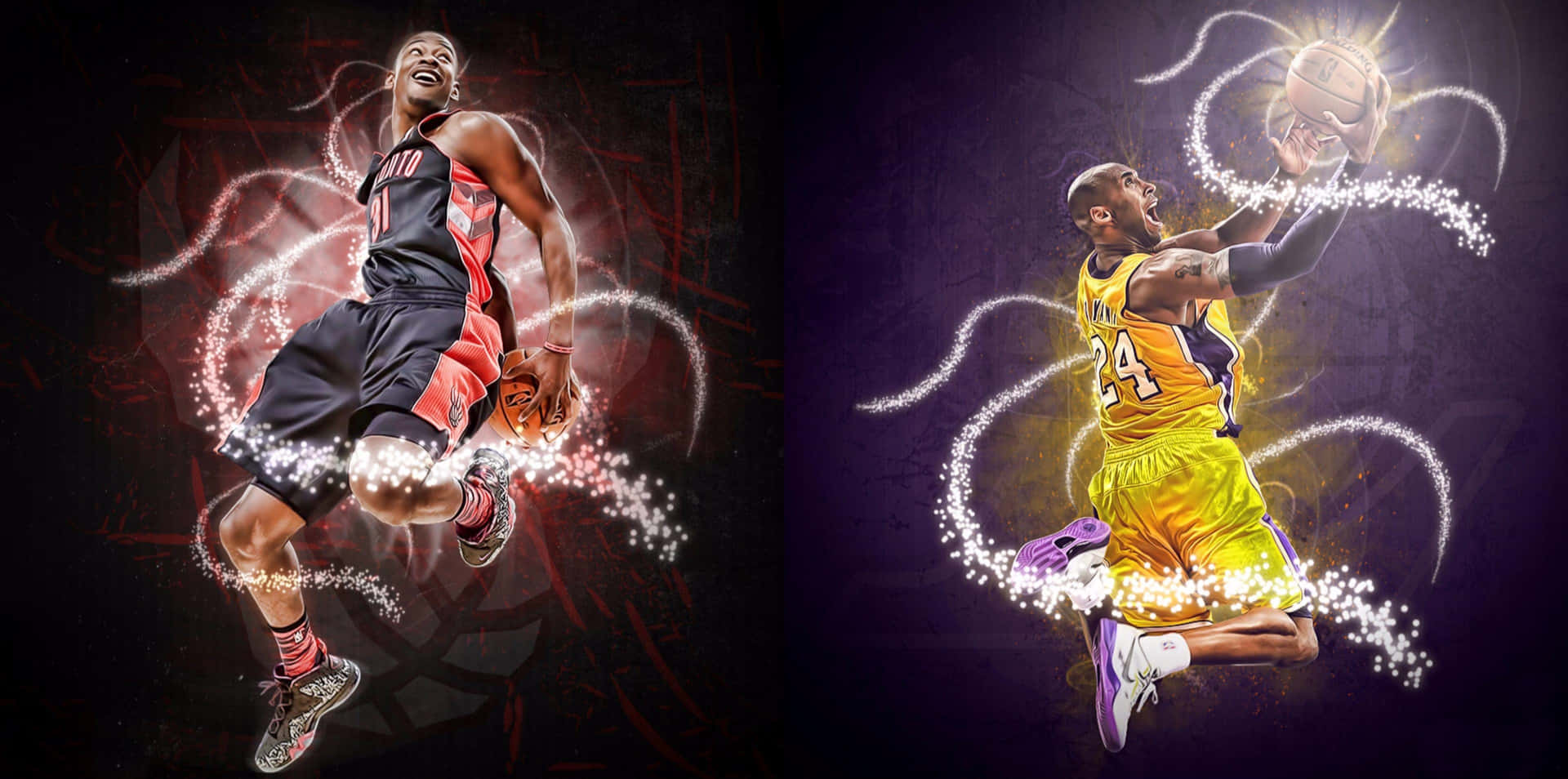 Dosíconos Del Baloncesto - Michael Jordan Y Kobe Bryant. Fondo de pantalla