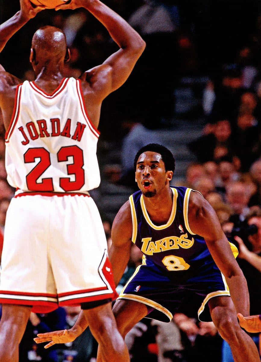 Leyendasdel Baloncesto, Michael Jordan Y Kobe Bryant. Fondo de pantalla