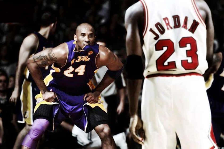 Íconicosrivales De La Nba Michael Jordan Y Kobe Bryant Fondo de pantalla