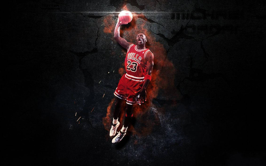Alzatiin Piedi E Mostra Il Tuo Sostegno Per Il Leggendario Michael Jordan. Sfondo