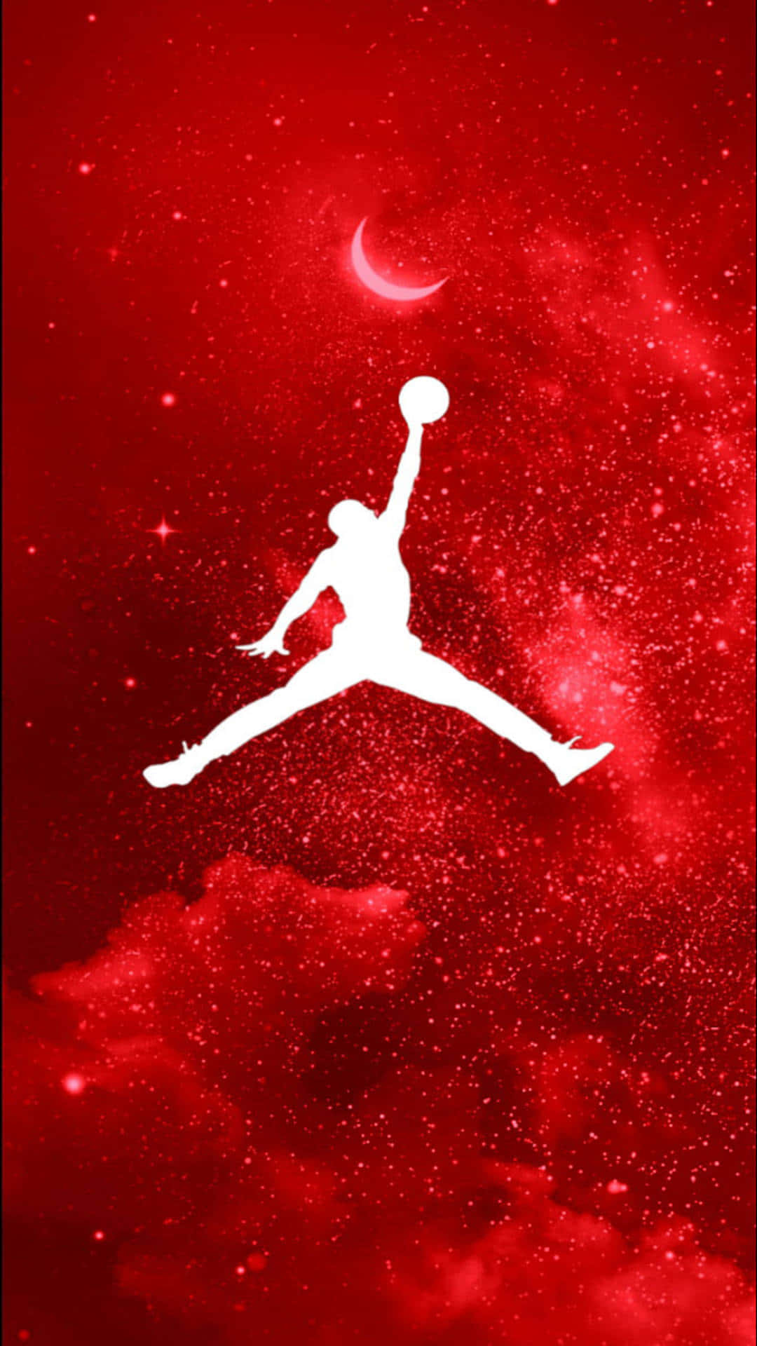 Red Jordan Galaxy With Clouds Wallpaper
