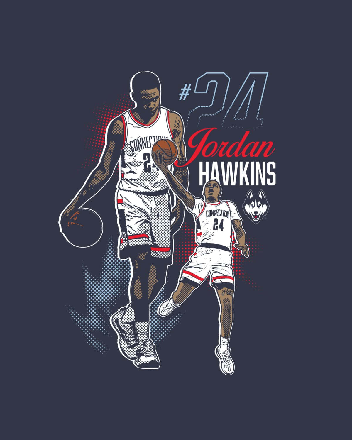 Jordan Hawkins Skillful Slam Dunk Moment Wallpaper