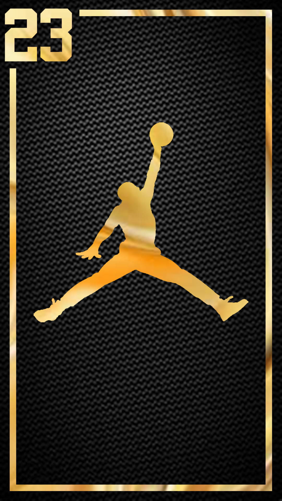 Jordan Logo Fancy Gold Carbon Fiber Wallpaper