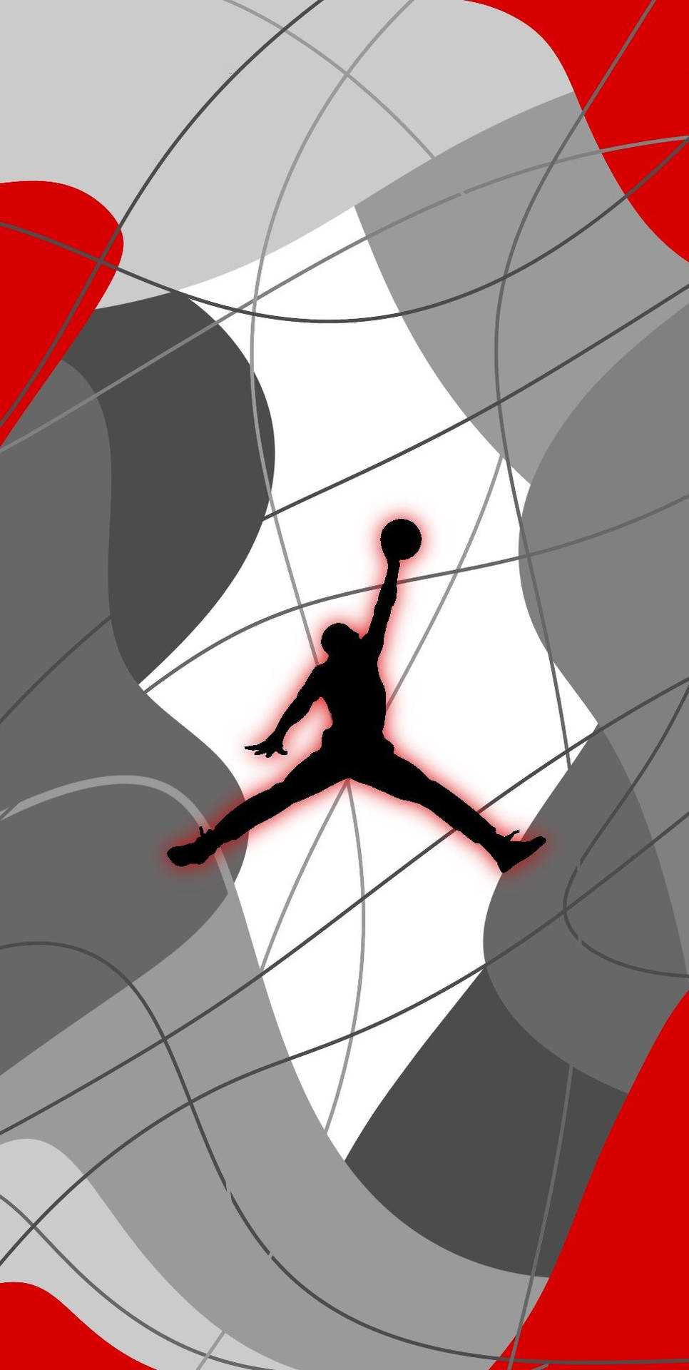 Jordan Logo Feint Glowing Red Wallpaper