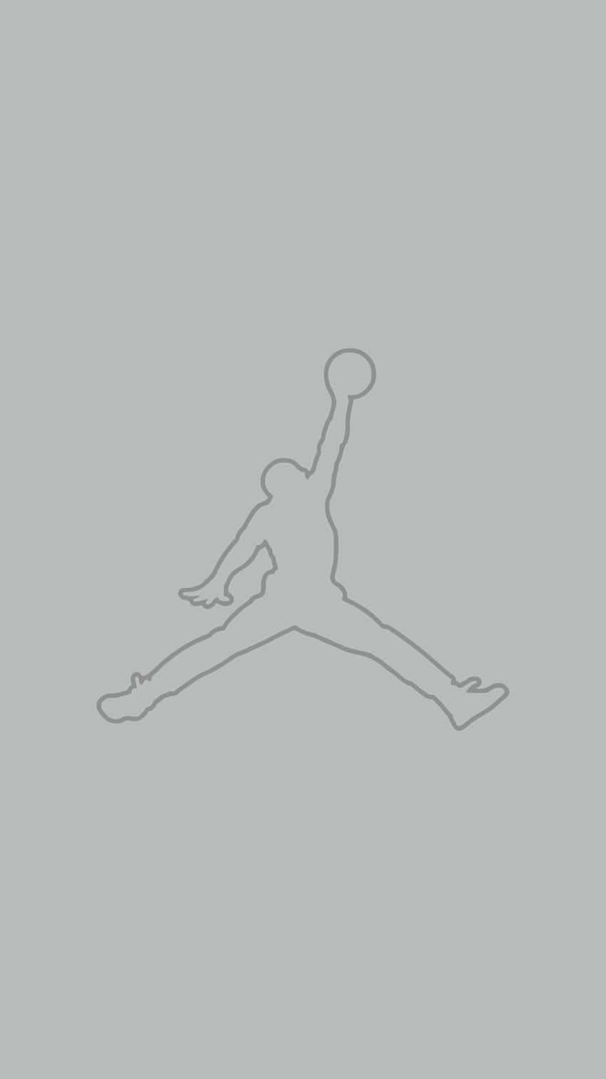Untelefono Con Il Logo Di Jordan Su Uno Sfondo Blu. Sfondo