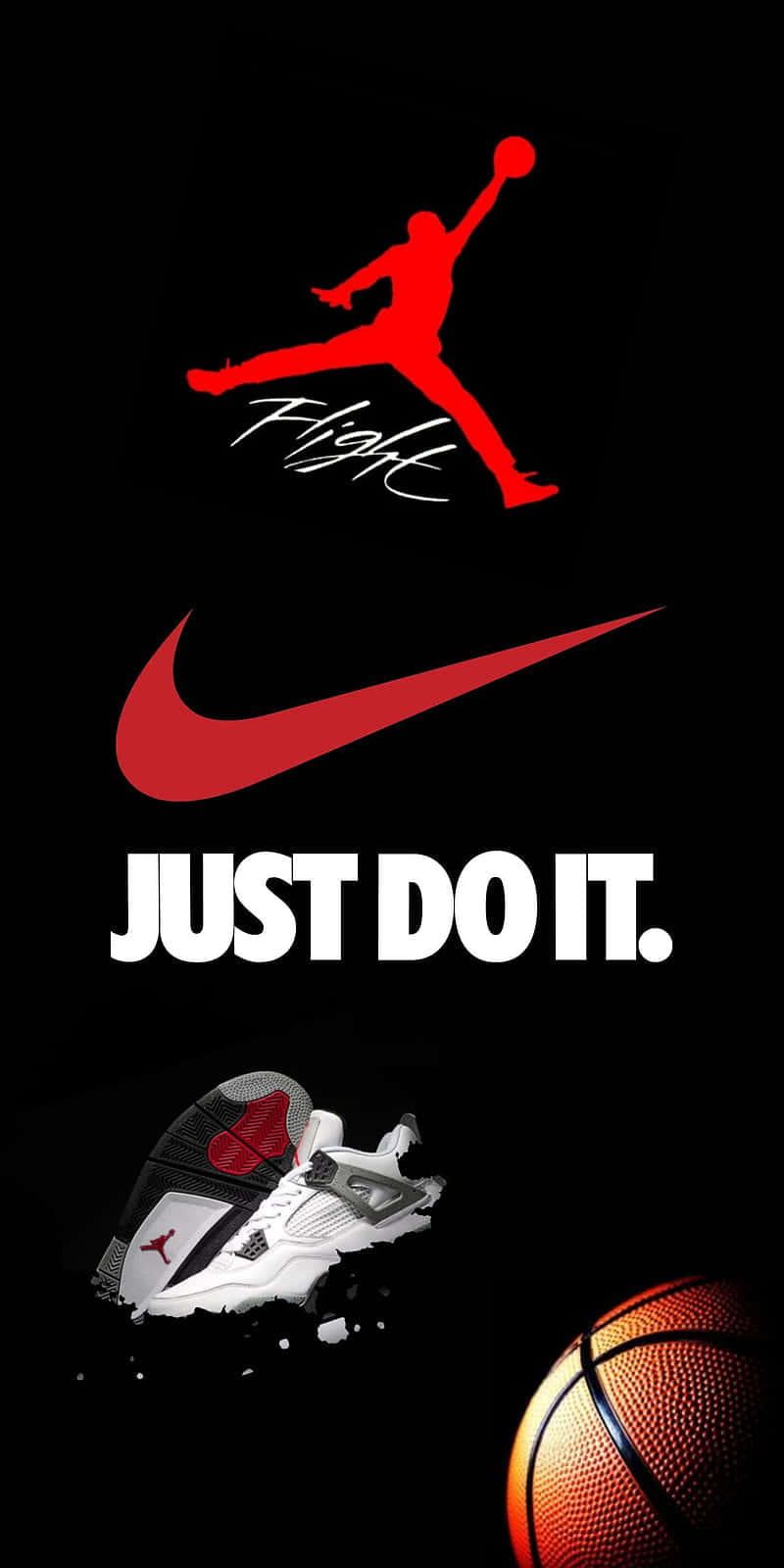 Billede et Jordan Logo Telefon omkranset af en mørk baggrund Wallpaper