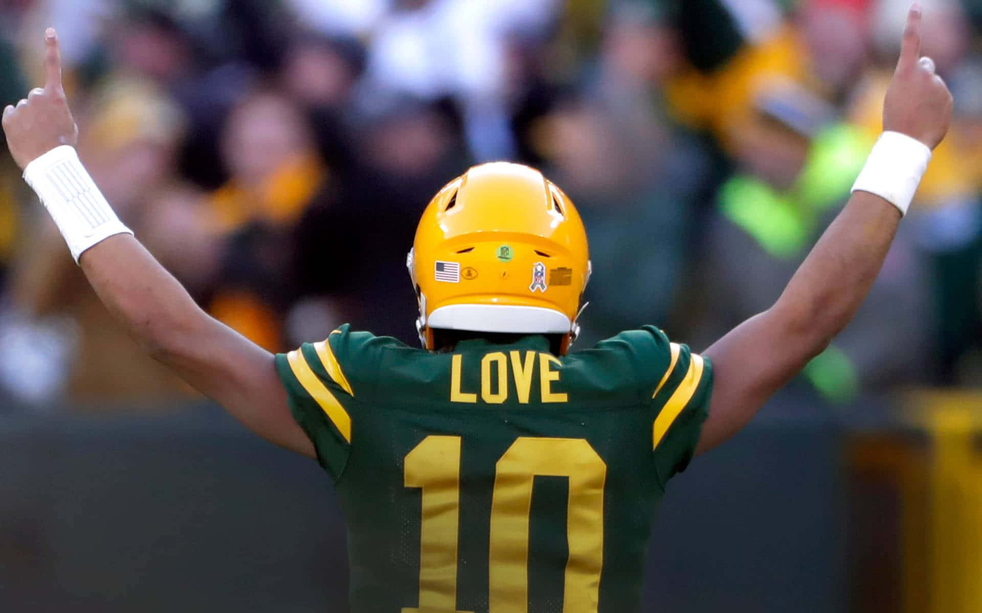 Jordan Love Green Bay Celebration Wallpaper