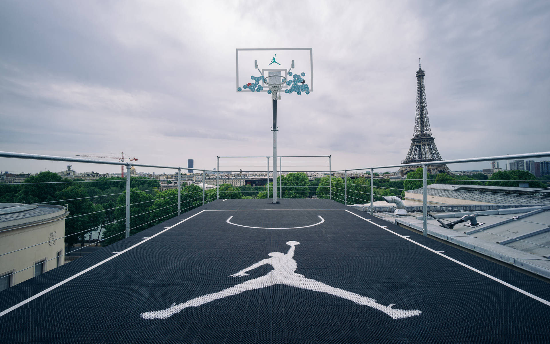 Canchade Baloncesto De Jordan Paris. Fondo de pantalla