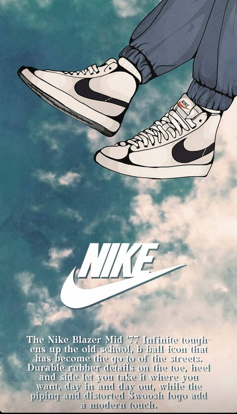 Sko fra Nike med en persons fødder i luften Wallpaper