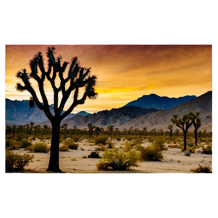 Joshua Tree During Sunset Png 06262024 PNG