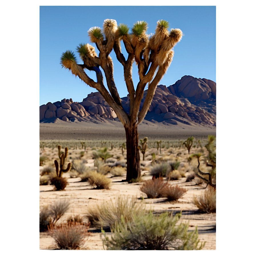 Joshua Tree With Desert Animals Png Bqa79 PNG