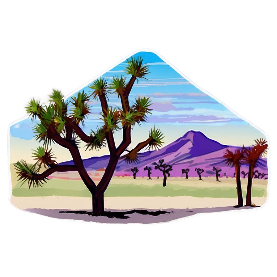 Joshua Tree With Mountain Backdrop Png Sta53 PNG
