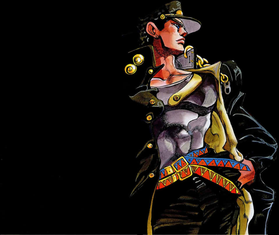 Jotaro Kujo Stylized Artwork PNG