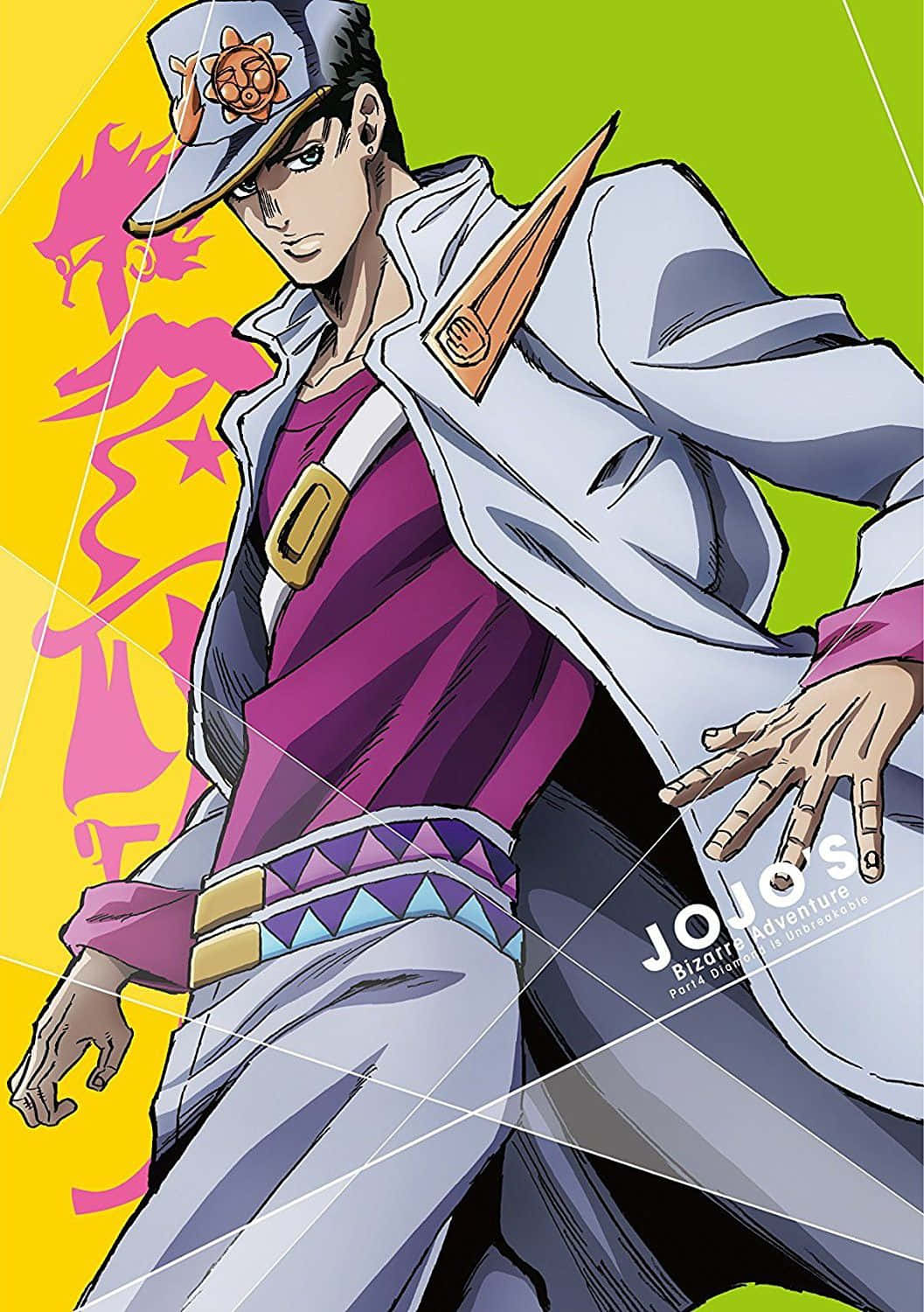 Jotaro stands proudly, with the strength of his conviction driving him forwards.