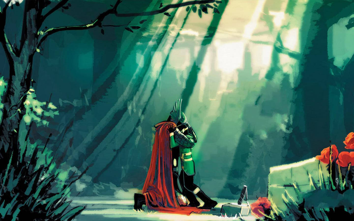 Journey Into Mystery Thor And Loki Marvel Illustration Wallpaper