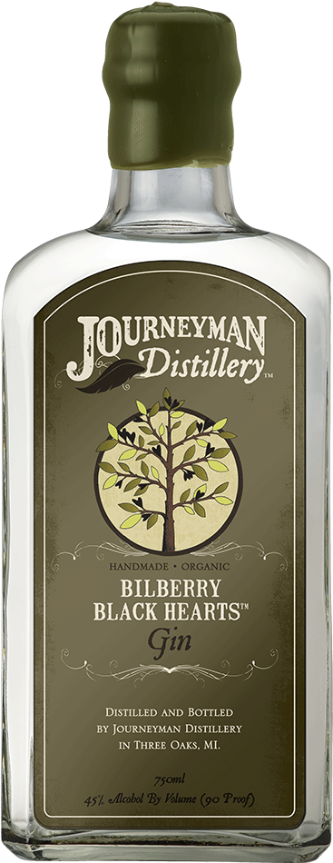 Journeyman Distillery Bilberry Black Hearts Gin Bottle PNG