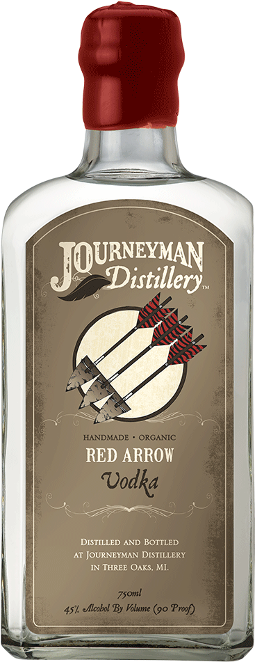 Journeyman Distillery Red Arrow Vodka Bottle PNG