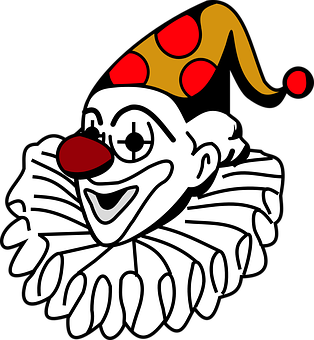 Jovial Clown Graphic PNG