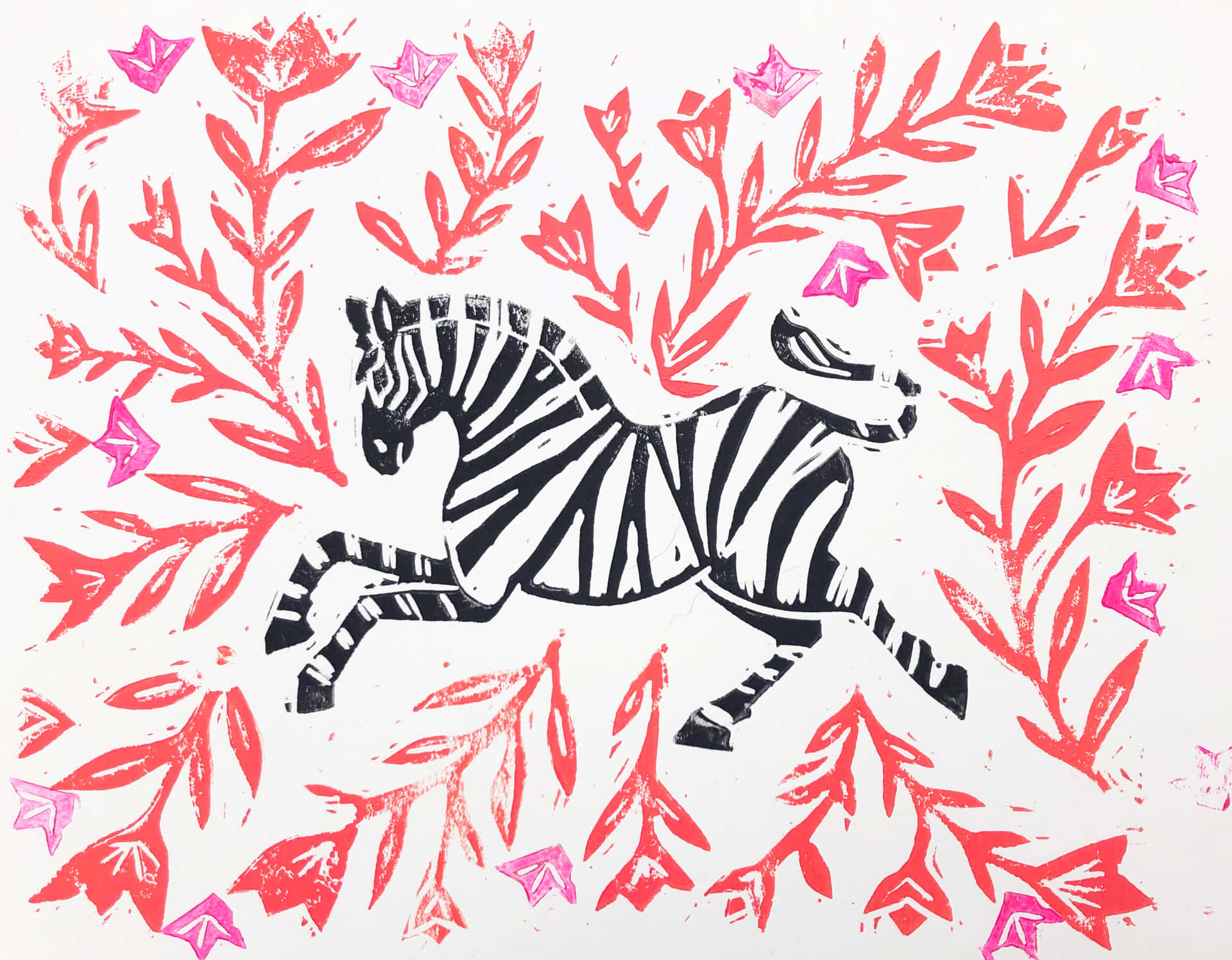 Jovial Zebra Print Wallpaper