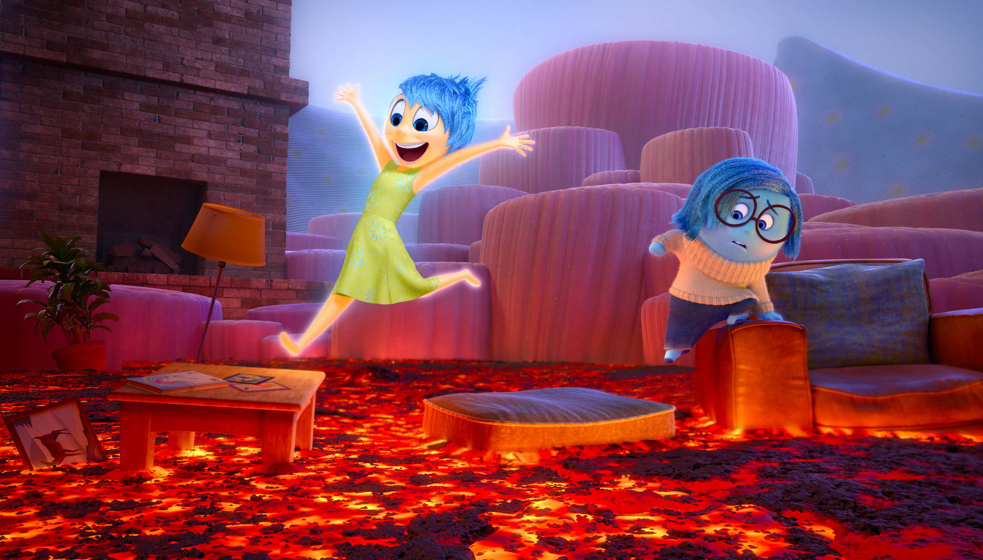 Joy And Sadness Inside Out Flame Wallpaper