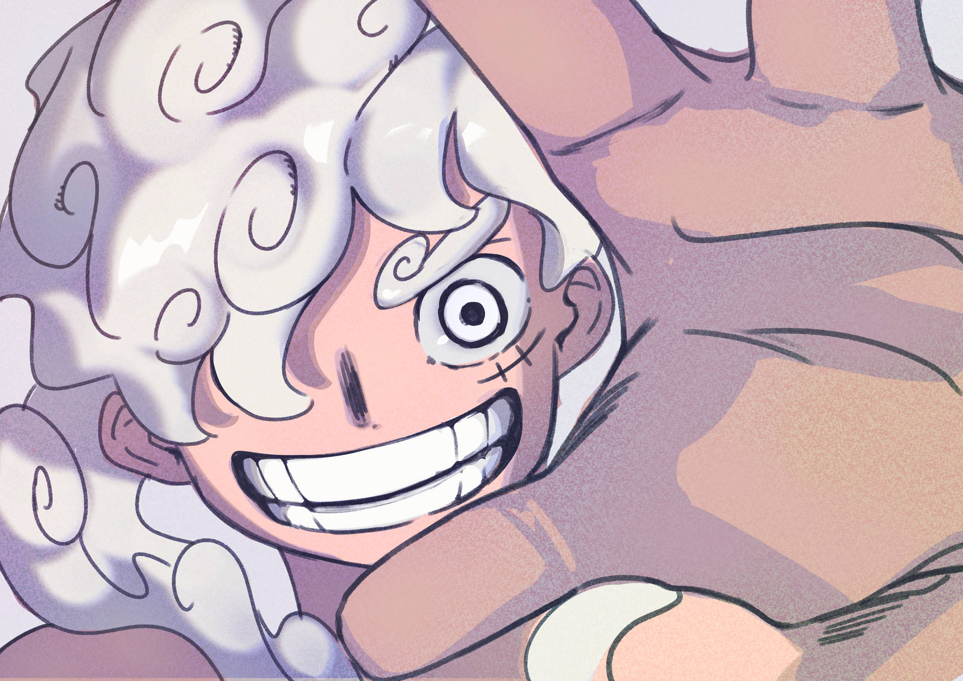 Glædelig dreng Luffy sygende grin tapet Wallpaper