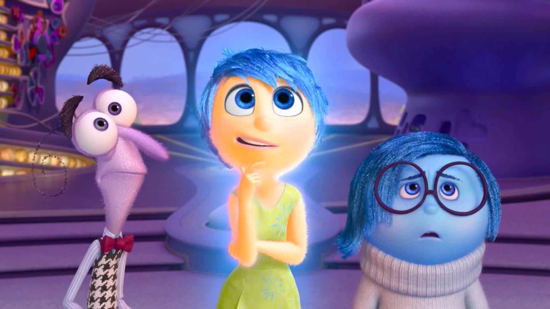 Joy With Fear Sadness Inside Out Wallpaper