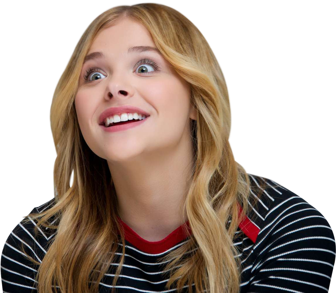 Joyful Blonde Woman Looking Upward PNG