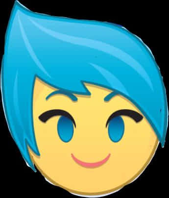 Joyful Blue Haired Emoji PNG