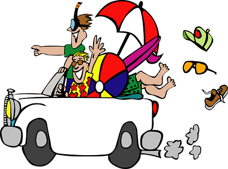 Joyful Cartoon Road Trip PNG