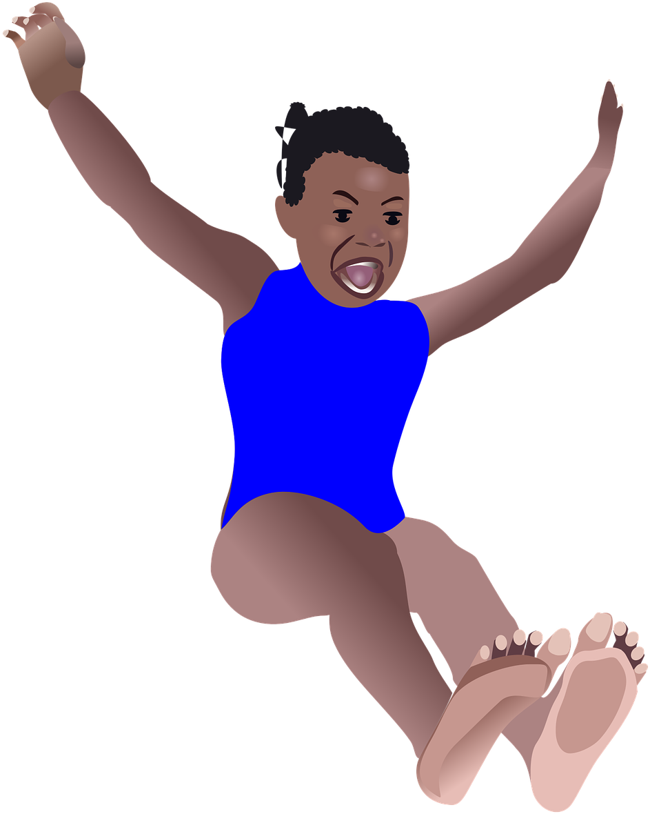 Joyful Child Jumping Illustration PNG