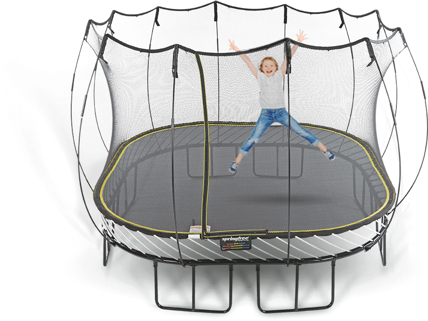 Joyful Child Jumpingon Trampoline PNG