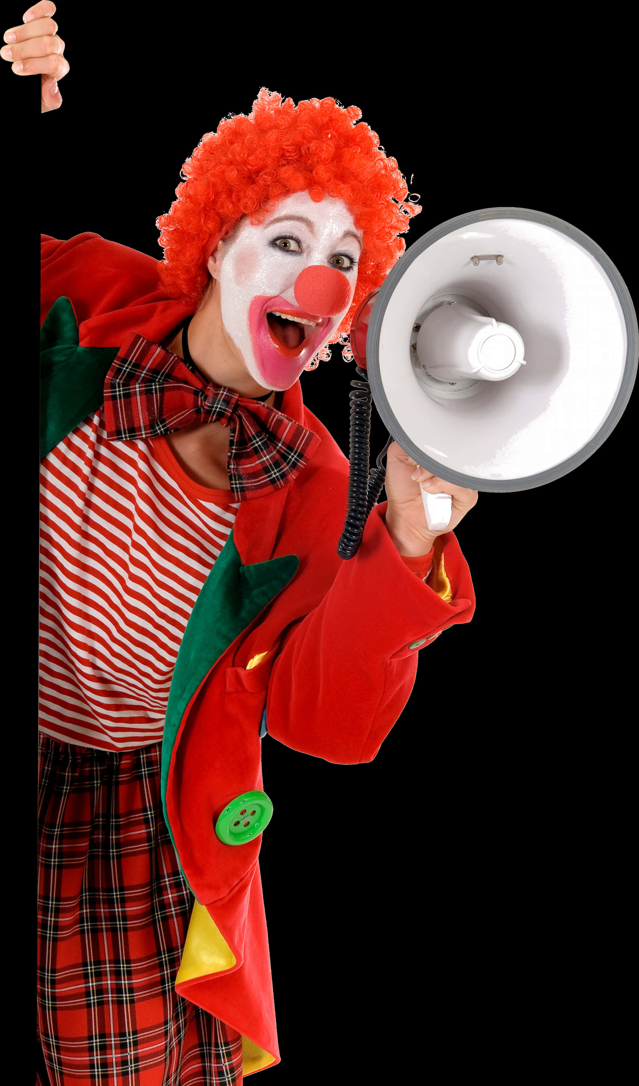 Joyful Clown With Megaphone PNG