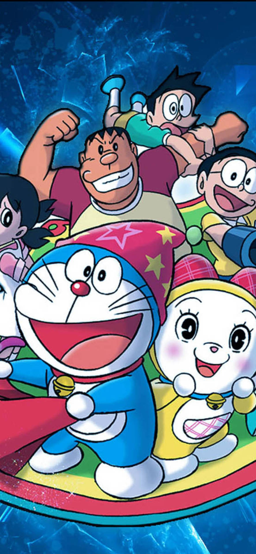 Joyful Friends And Doraemon iPhone Wallpaper