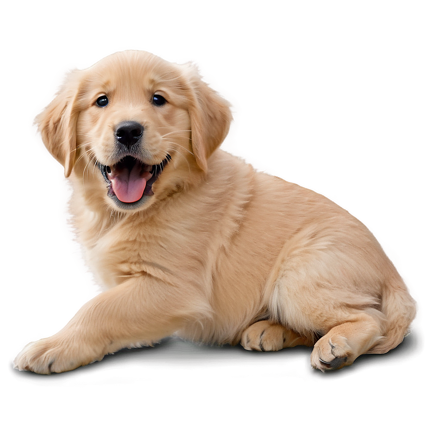 Joyful Golden Retriever Puppy Png Doh57 PNG