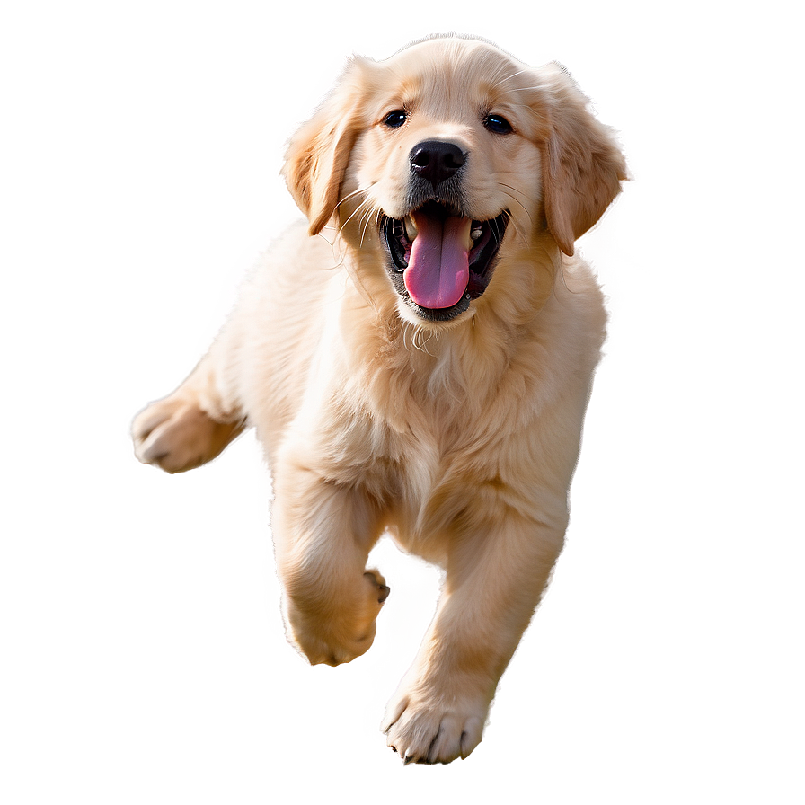 Joyful Golden Retriever Puppy Png Xou PNG