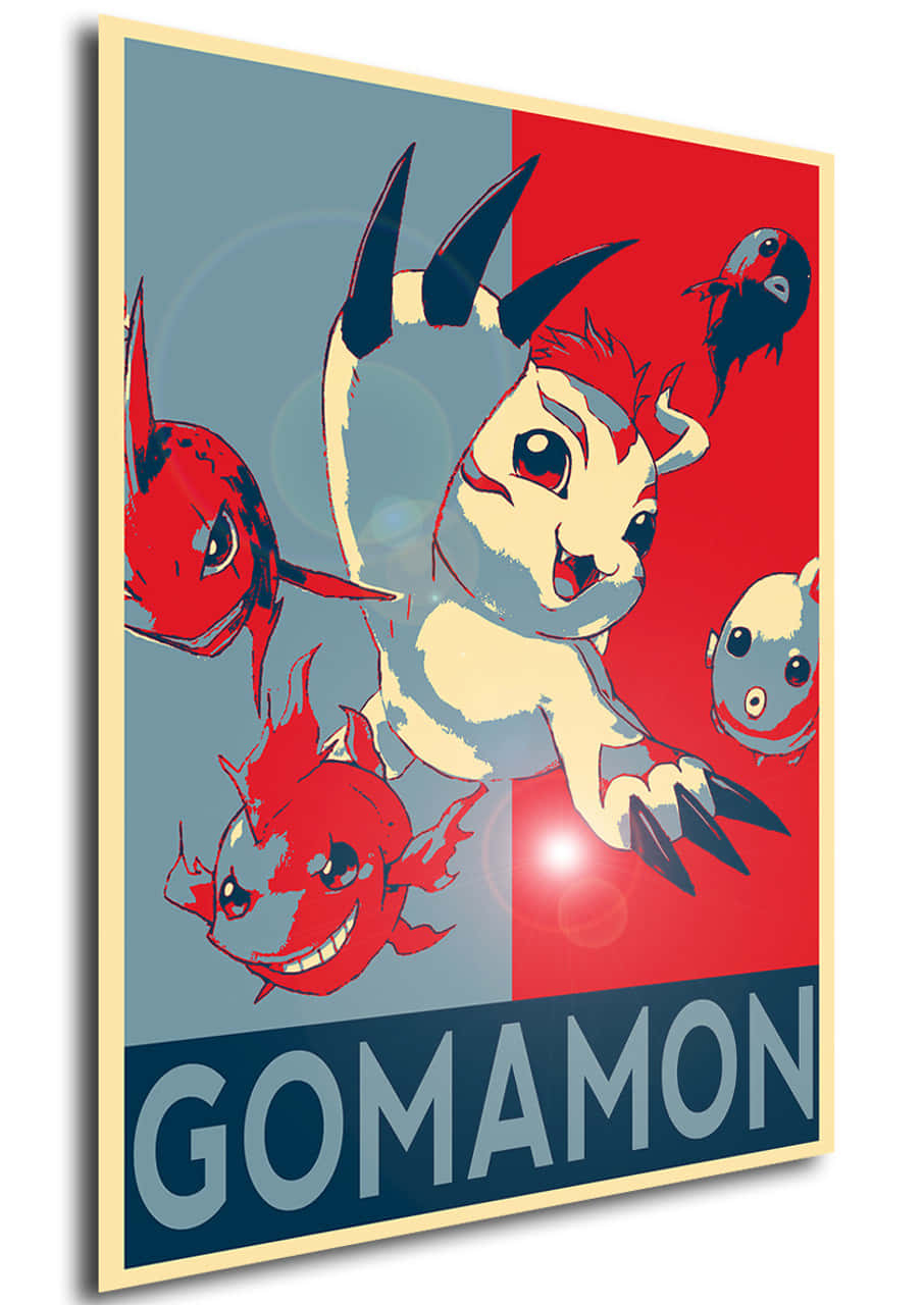 Joyful Gomamon - The Cheerful Marine Mammal Digimon Wallpaper