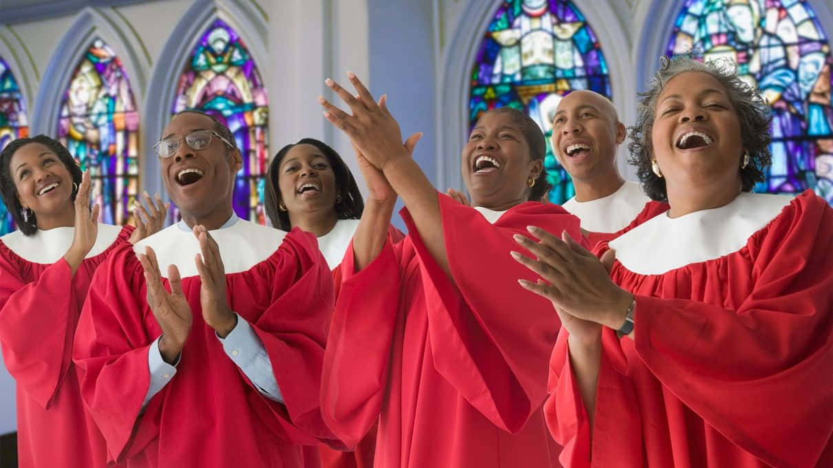 Joyful_ Gospel_ Choir_in_ Church Wallpaper