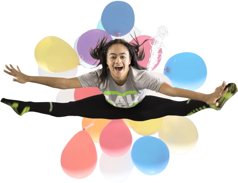 Joyful Jump Among Balloons PNG