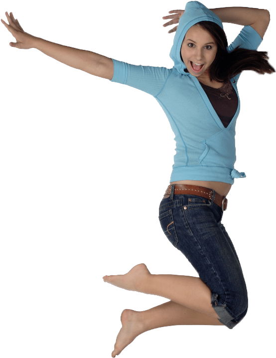 Joyful Jump Blue Hoodie PNG