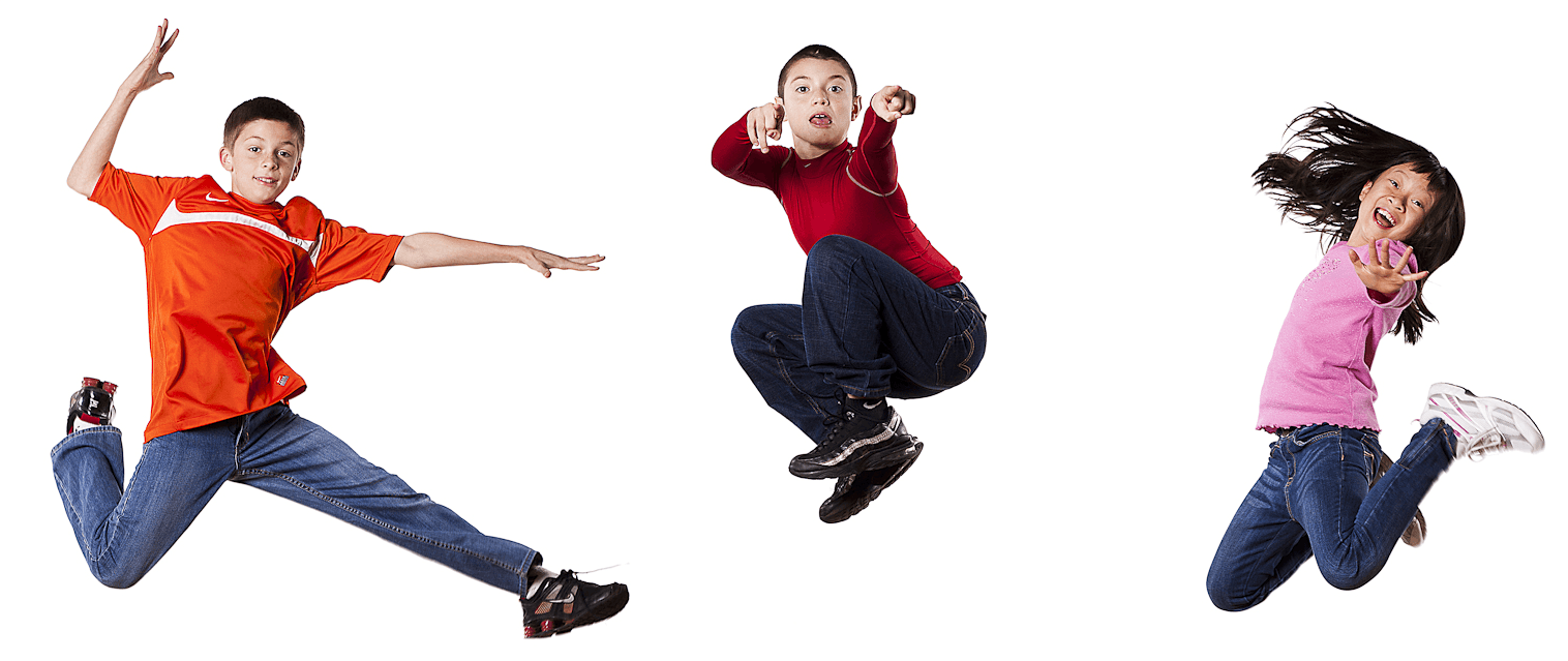 Joyful Kids Jumping In Air PNG