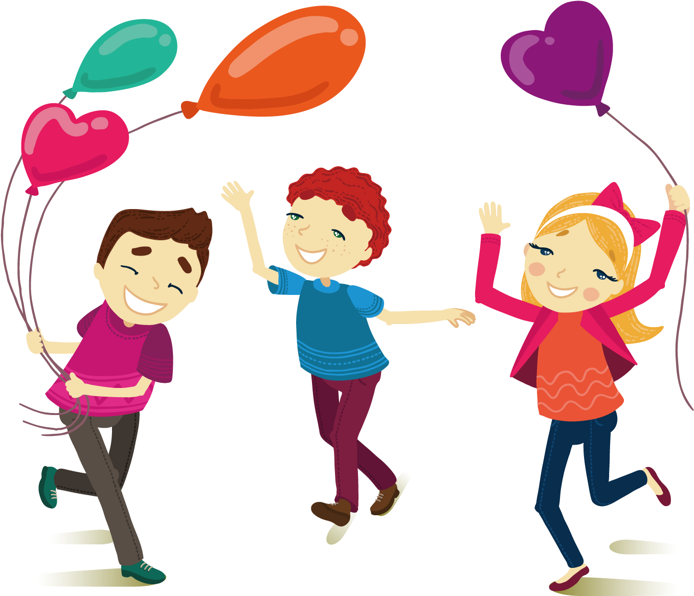 Joyful Kids With Balloons_ Friendship Moment PNG