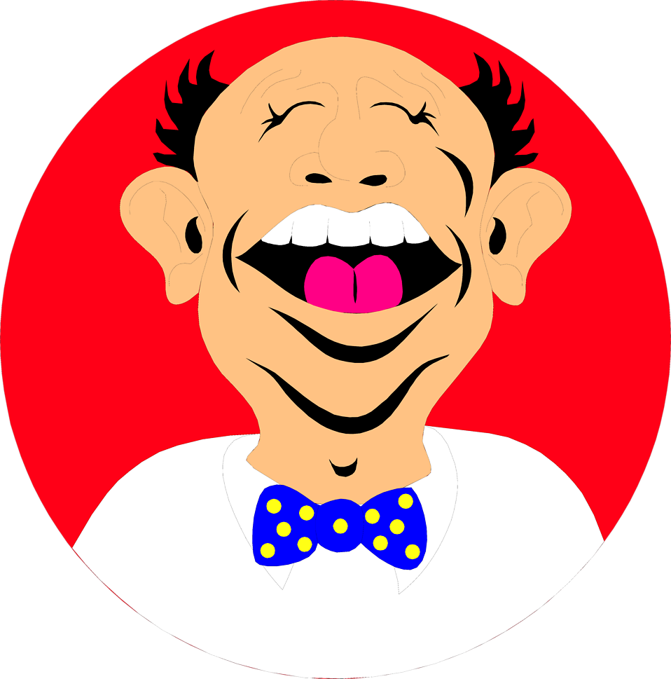 Joyful Laughter Cartoon Portrait PNG