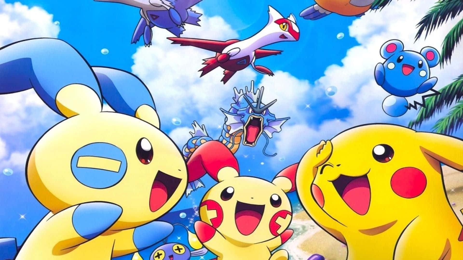 Joyful Pokemon Gathering Wallpaper Wallpaper