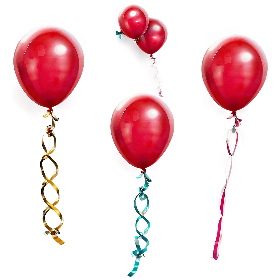 Joyful Red Balloons Png 96 PNG