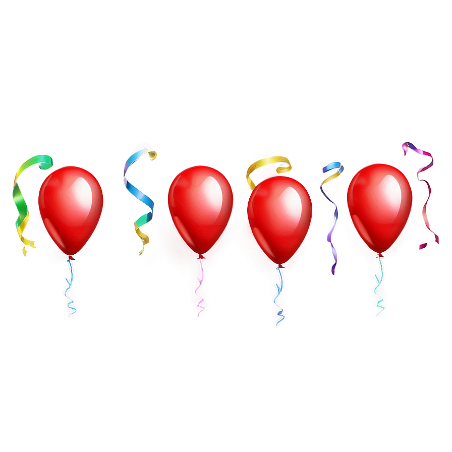 Joyful Red Balloons Png Gel PNG